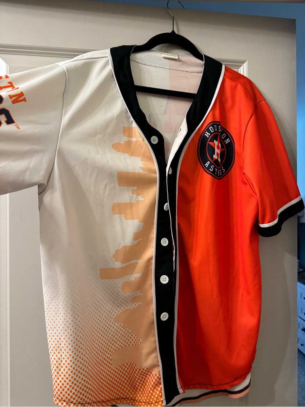 Houston Astros Orange and White Baseball Jersey clean jersey